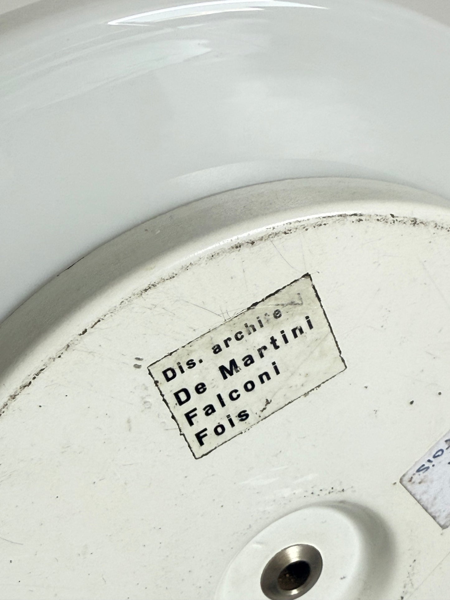 Murano vintage tafellamp wit van Architetti door De Martini, Falconi & Fois