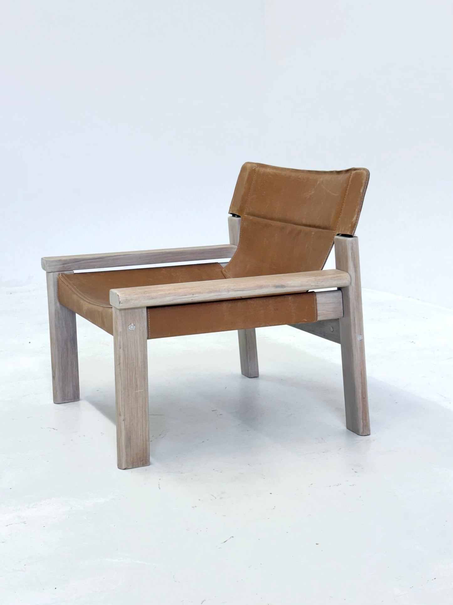 Tuigleren cognac kleurige fauteuil