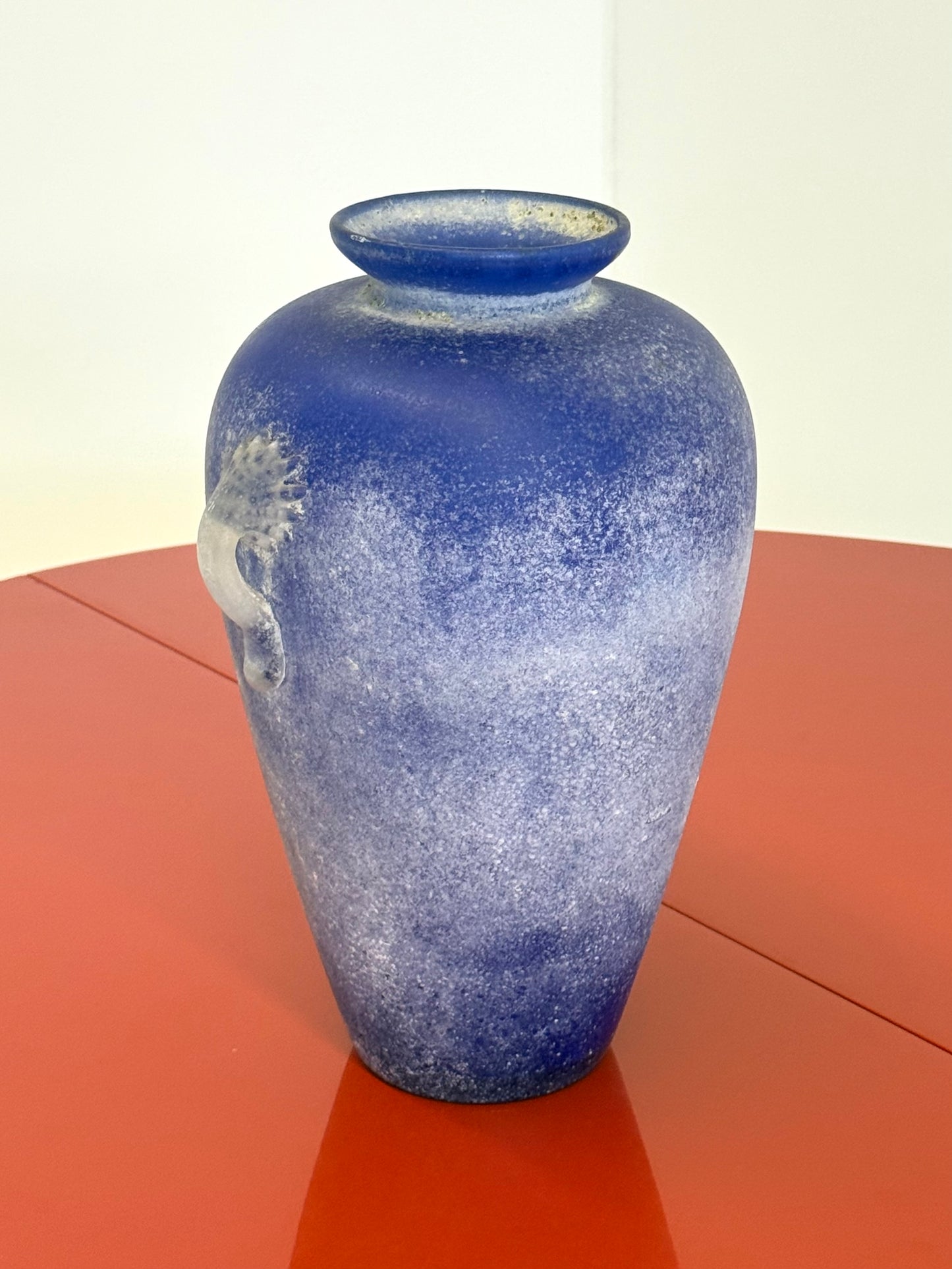 Vintage Murano amfoor vaas kobaltblauw