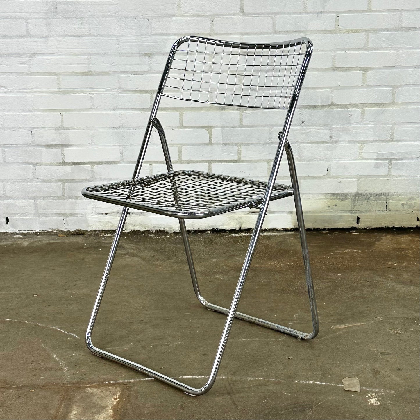 Set van twee chroom kleurige klapstoelen door Niels Gammelgaard voor Ikea