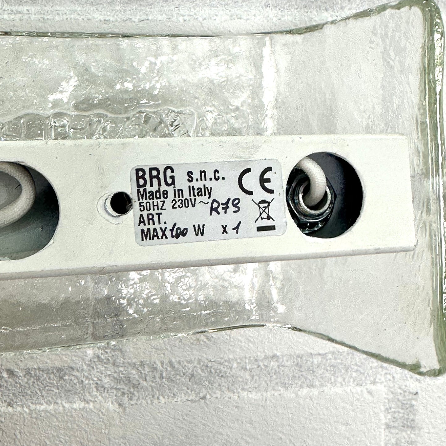 Italiaans glazen wandlamp van BRG