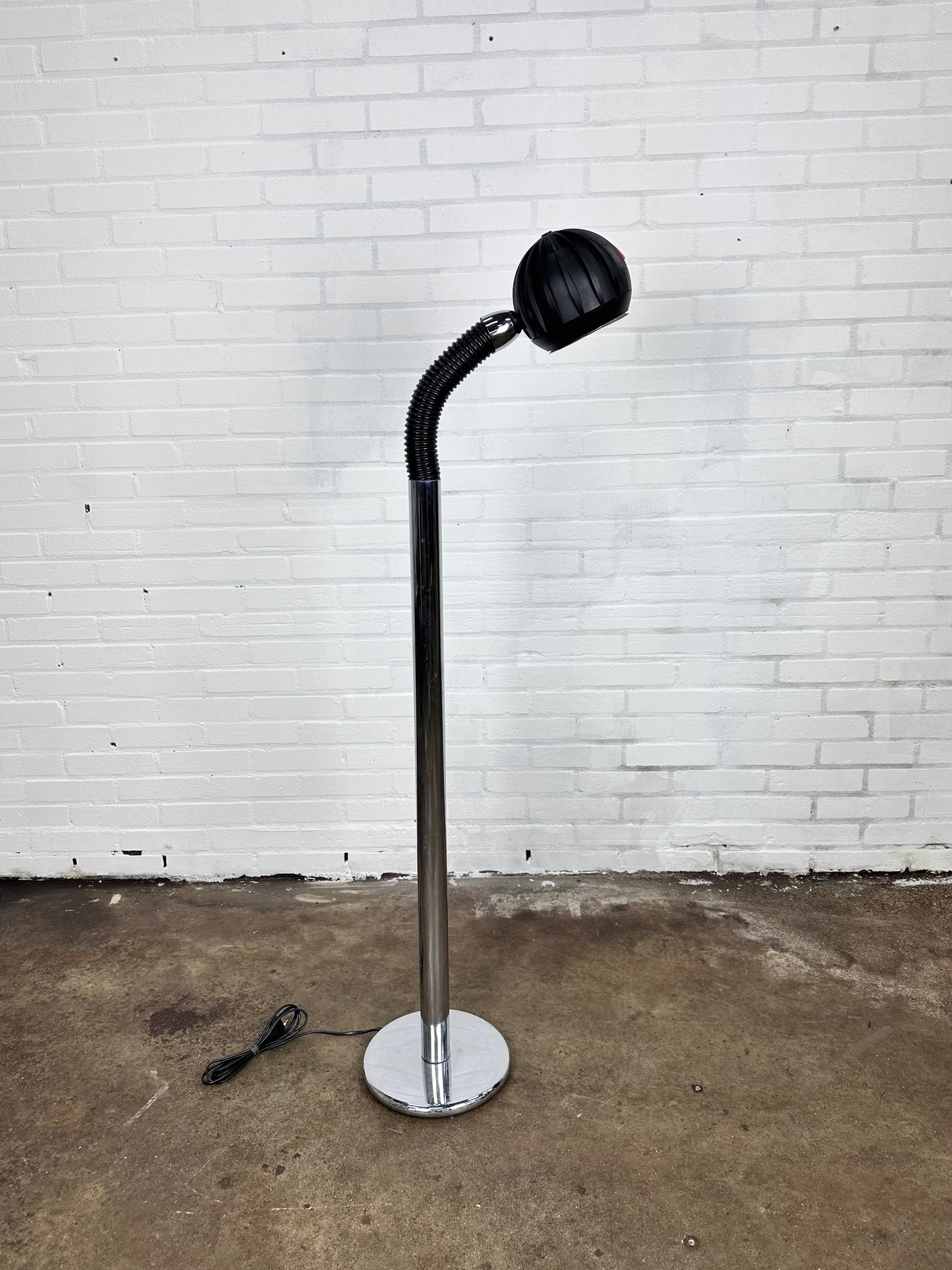 Mid-Century modern chrome adjustable floorlamp  by Richard Essig