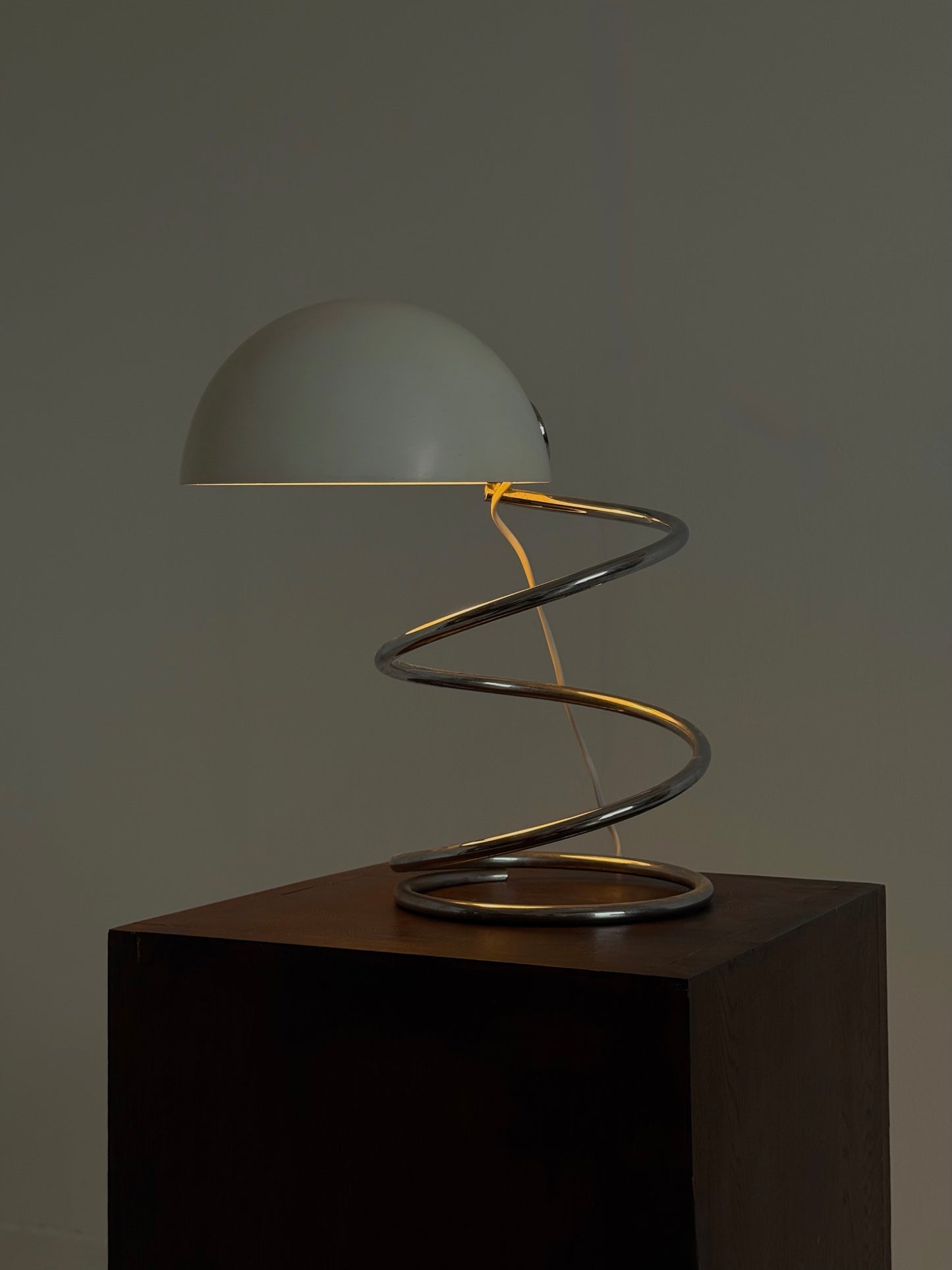 Italiaanse Vintage Space Age Spiraal Tafellamp