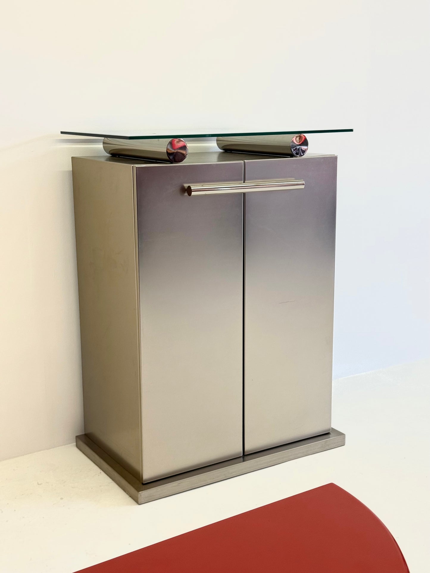 Postmoderne aluminium bar kast van Belgochrom