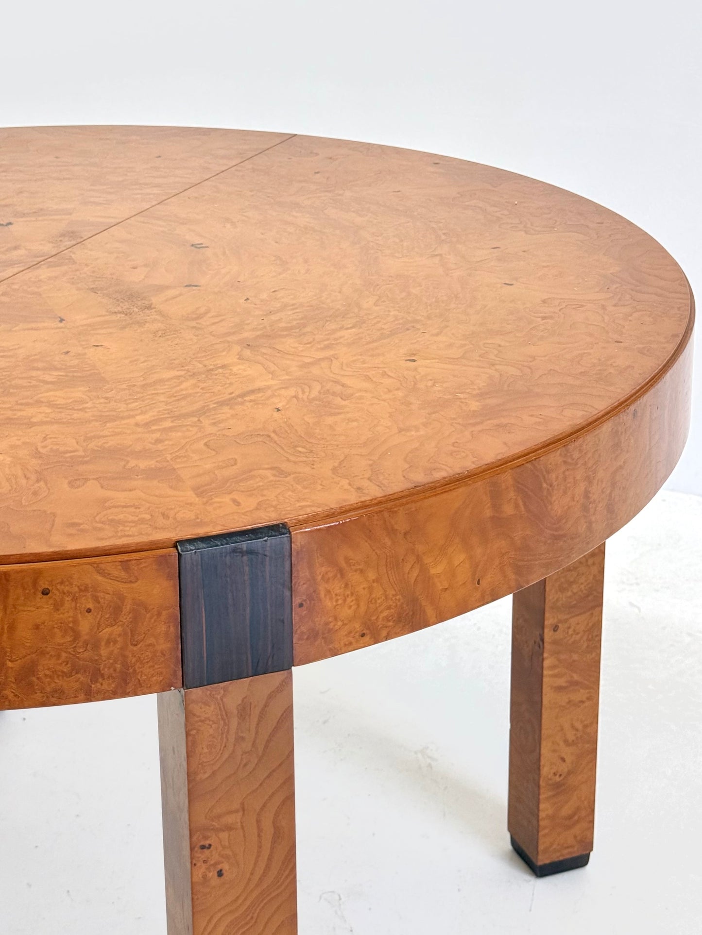 Vintage wortelhouten ronde eettafel van Grange