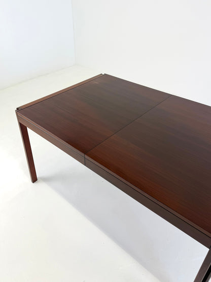 4D houten vintage eettafel door Angelo Mangiarotti voor Molteni