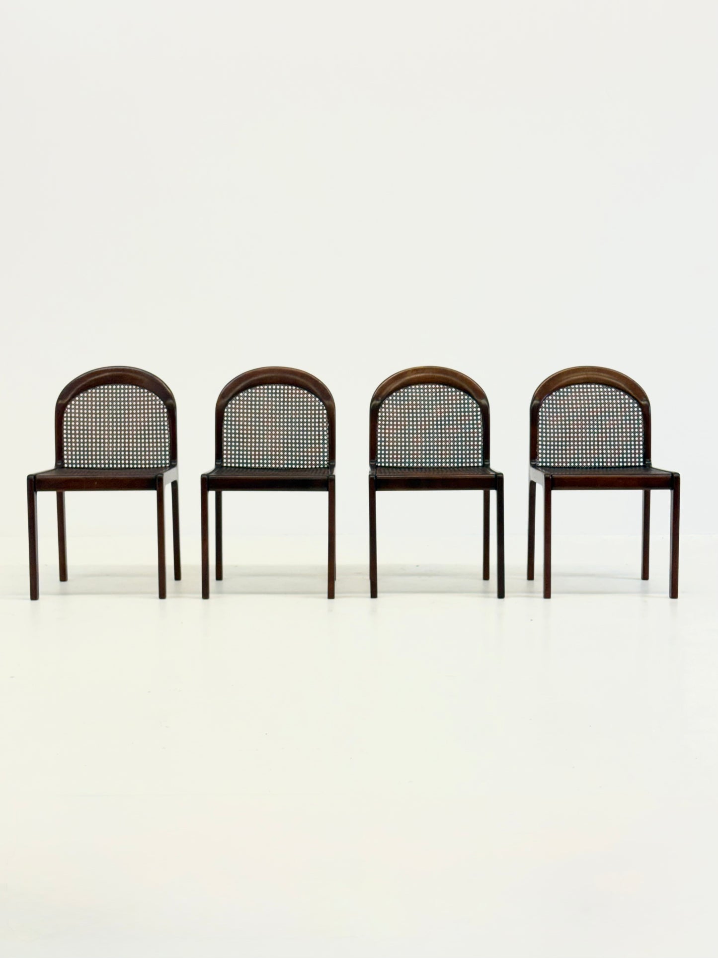 Set van vier Mid-Century eetkamerstoelen van Lübke