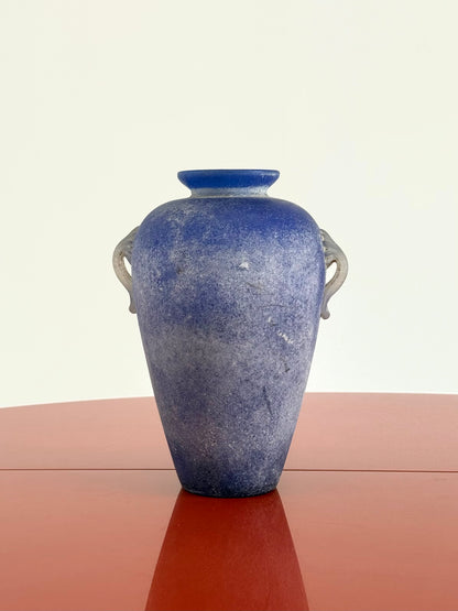 Vintage Murano amfoor vaas kobaltblauw