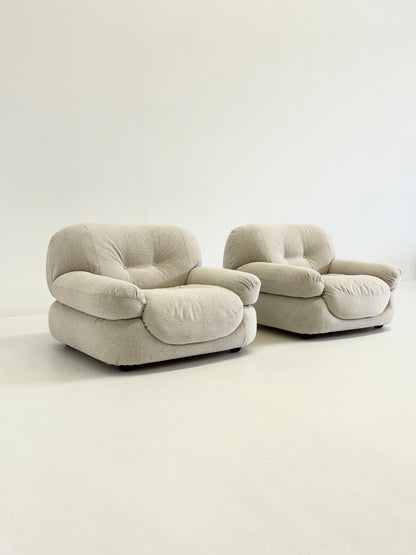 Sapporo Fauteuil van Mario Marenco voor Mobil Girgi in Crème Beige