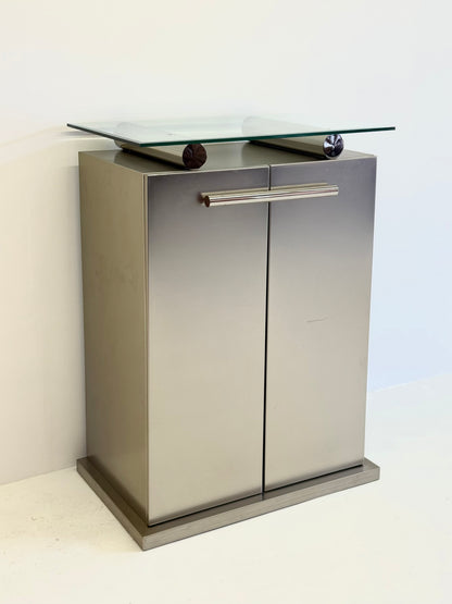 Postmoderne aluminium bar kast van Belgochrom