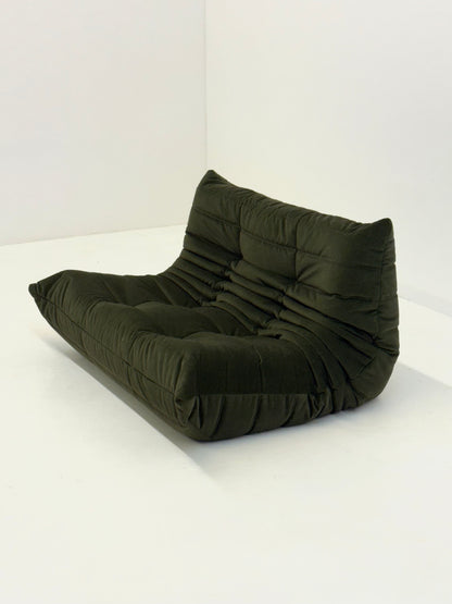 Ligne Roset Togo 2-zits element in donkergroen velvet