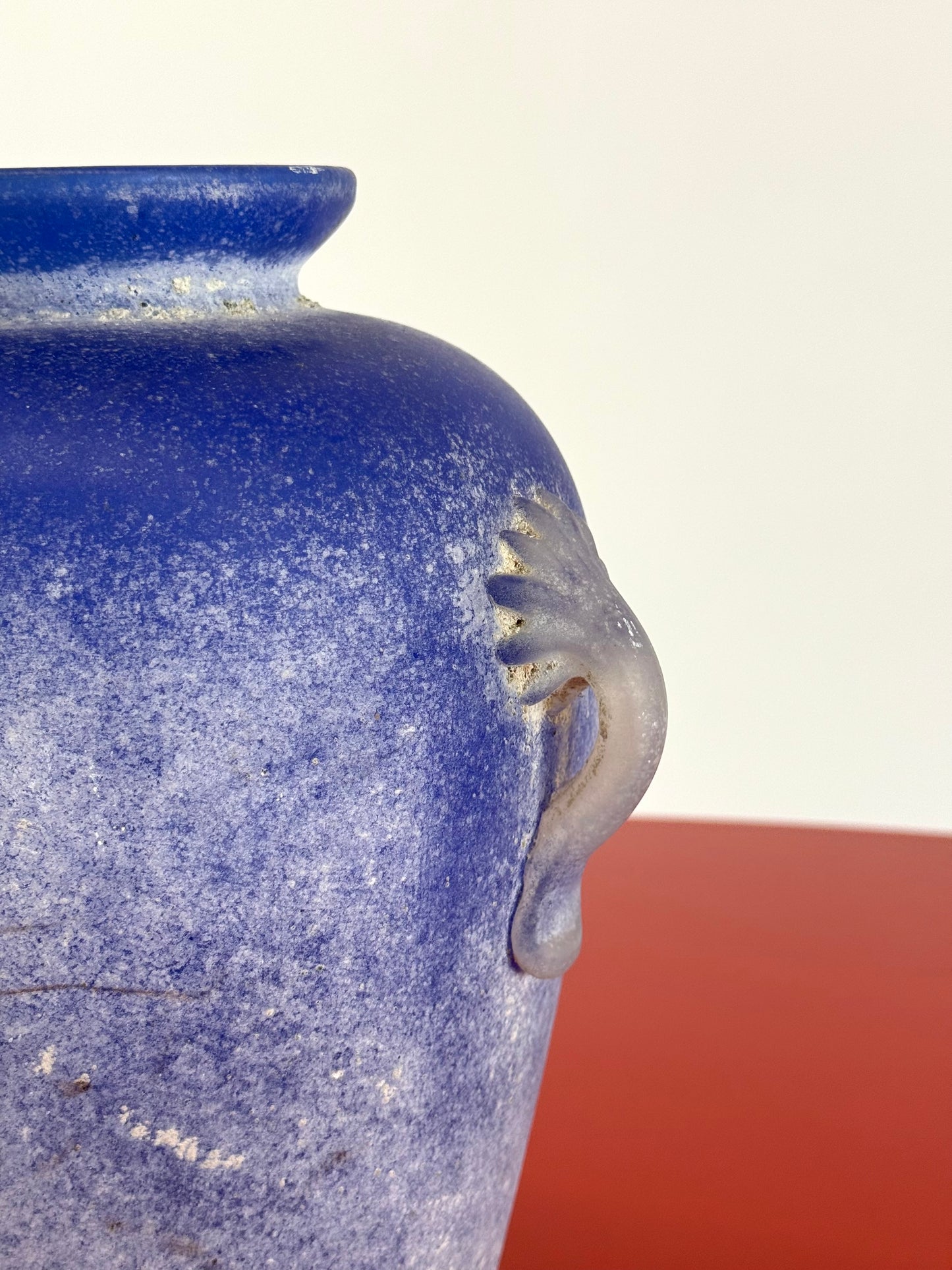 Vintage Murano amfoor vaas kobaltblauw