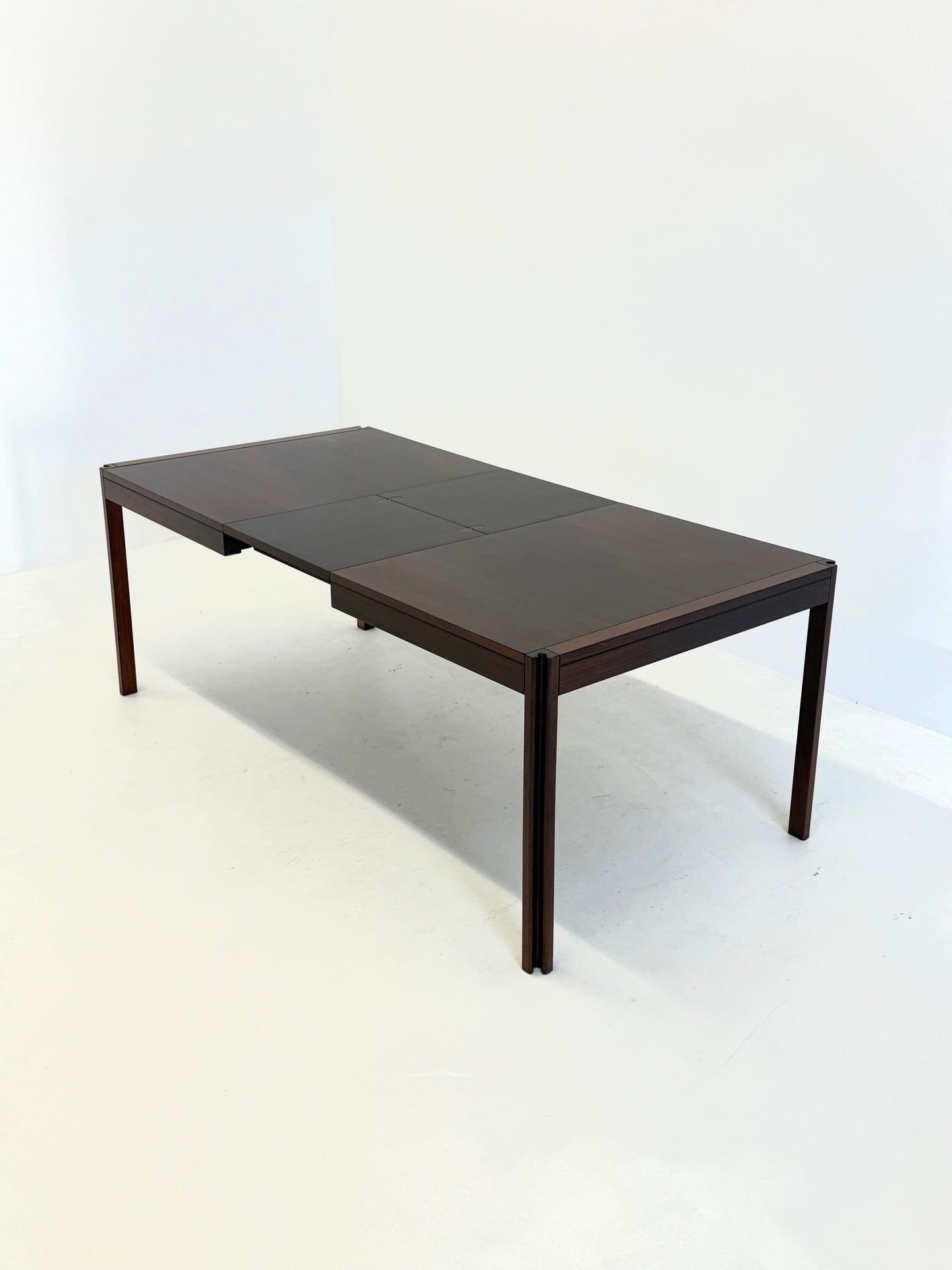 4D houten vintage eettafel door Angelo Mangiarotti voor Molteni