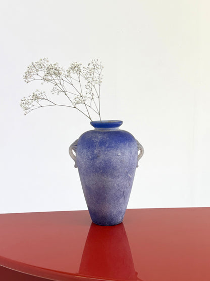 Vintage Murano amfoor vaas kobaltblauw