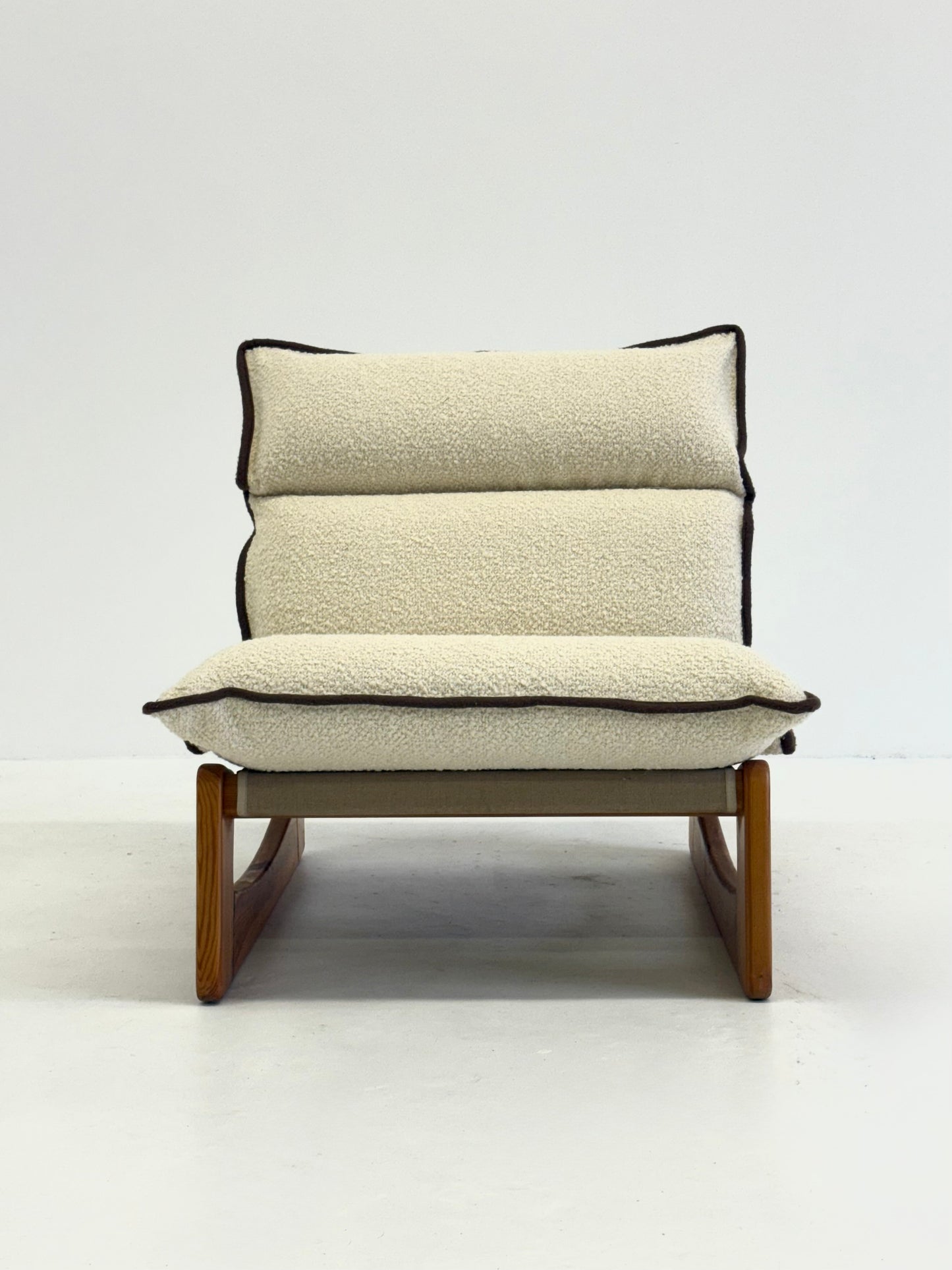 Italiaanse fauteuil van Ibisco in witte bouclé