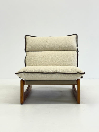 Italiaanse fauteuil van Ibisco in witte bouclé