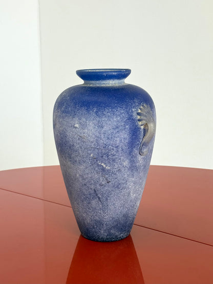 Vintage Murano amfoor vaas kobaltblauw