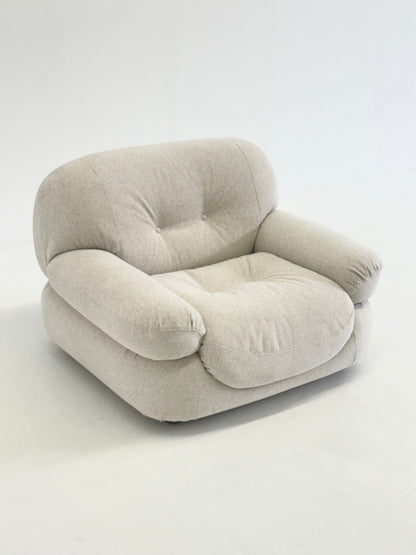 Sapporo Fauteuil van Mario Marenco voor Mobil Girgi in Crème Beige