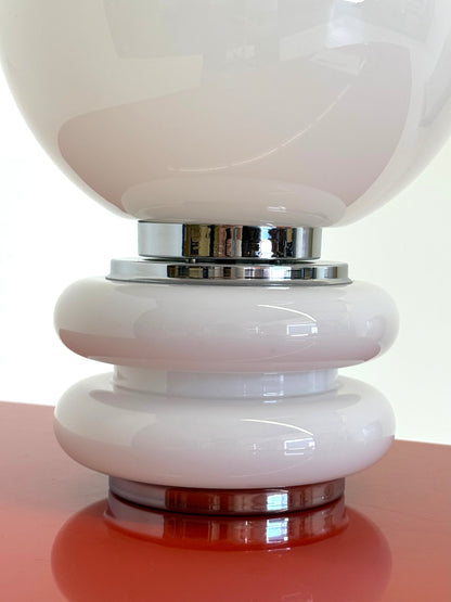 Wit glazen Space Age tafellamp in bolvorm
