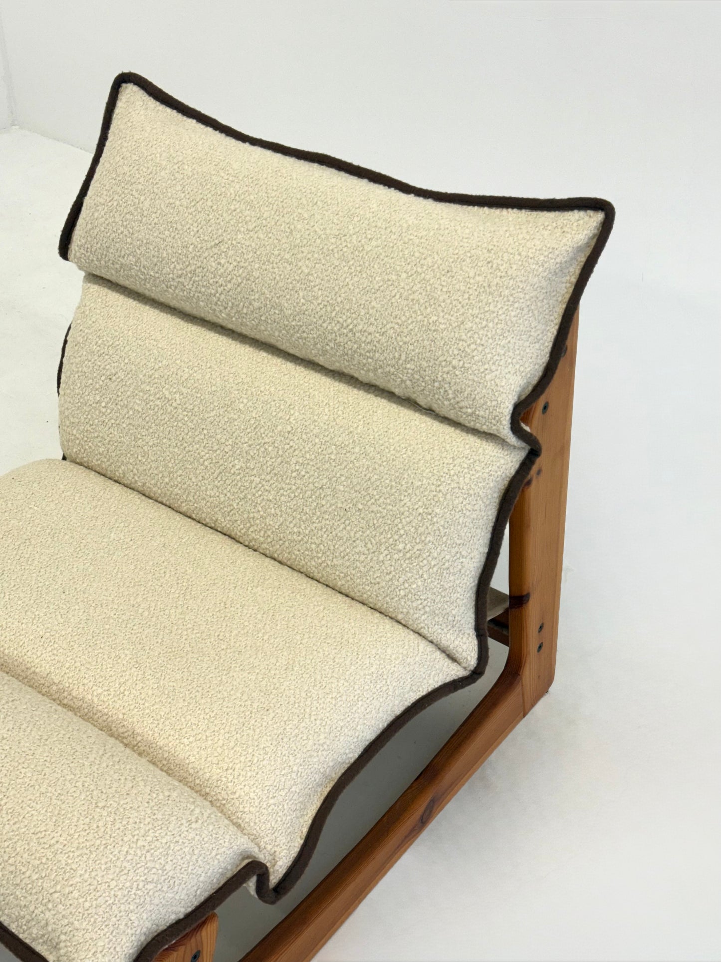 Italiaanse fauteuil van Ibisco in witte bouclé