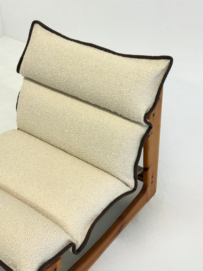 Italiaanse fauteuil van Ibisco in witte bouclé
