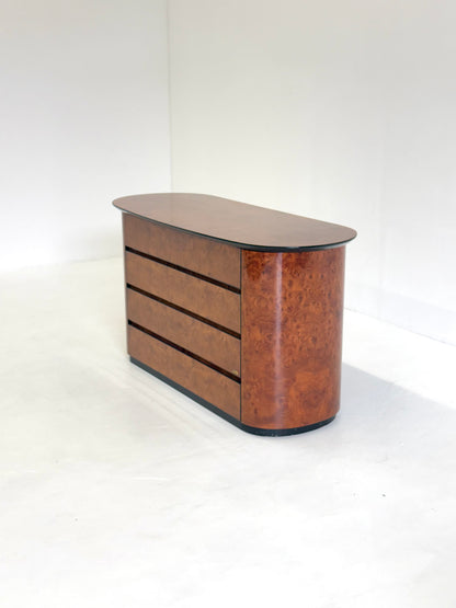 Vintage Ladekast van Voltan van gelakt Wortelhout met bar