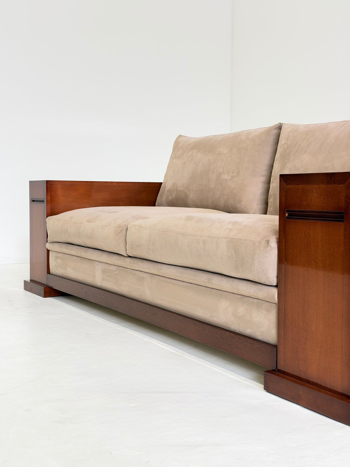 Hugues Chevalier Dominique Sofa in Beige Suède