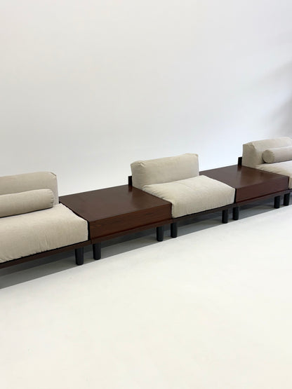 Modulaire Italiaanse bank met salontafel set in Japandi Stijl
