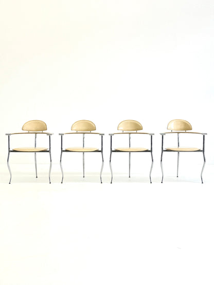 Set gele Marilyn Stiletto eetkamerstoelen Arrben Italy