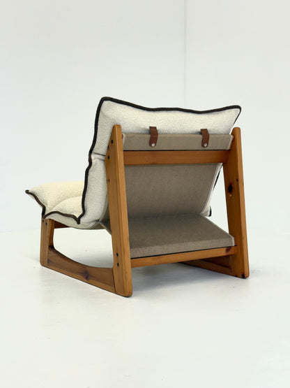 Italiaanse fauteuil van Ibisco in witte bouclé