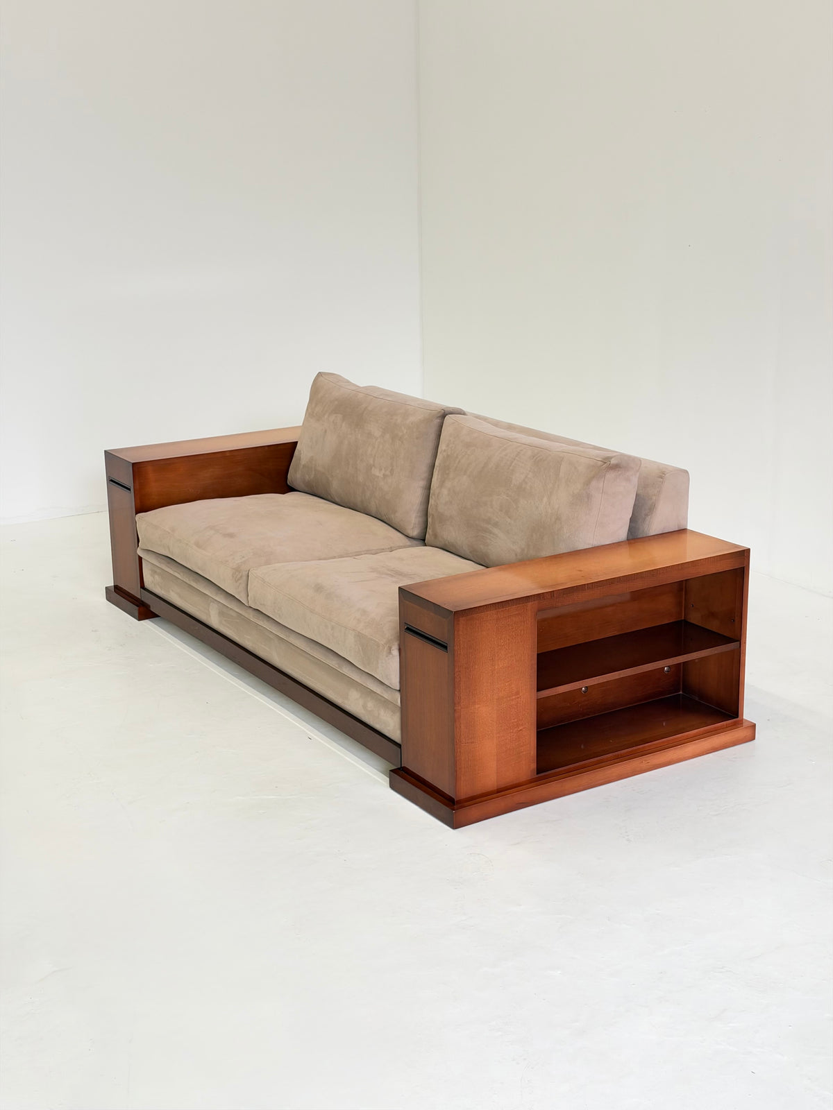 Hugues Chevalier Dominique Sofa in Beige Suède