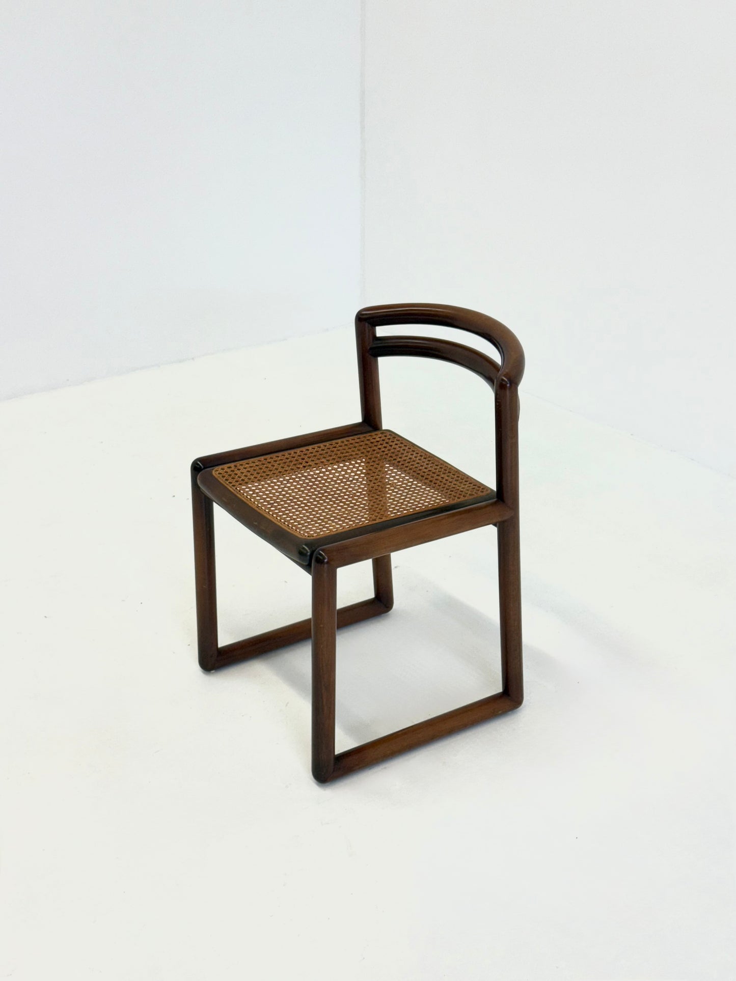 Set van 6 Ibisco Vintage Italiaanse Eetkamerstoelen met rotan