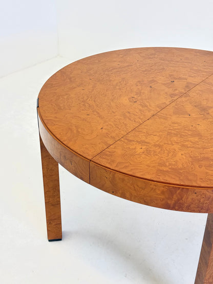 Vintage wortelhouten ronde eettafel van Grange
