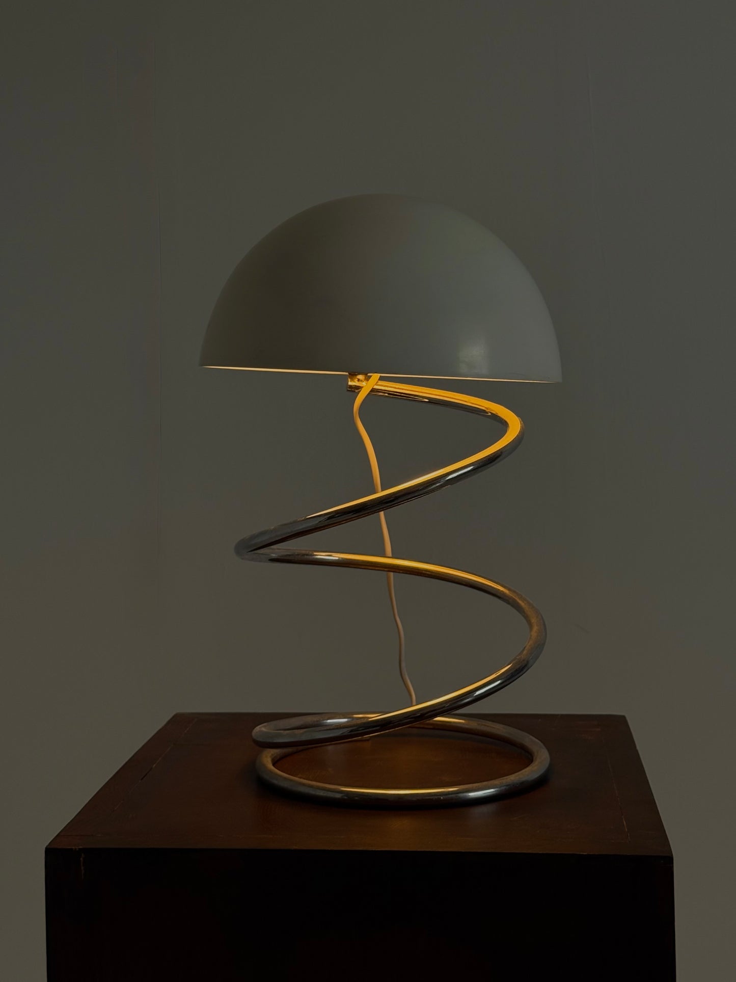 Italiaanse Vintage Space Age Spiraal Tafellamp