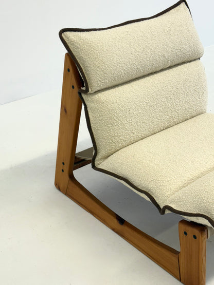 Italiaanse fauteuil van Ibisco in witte bouclé