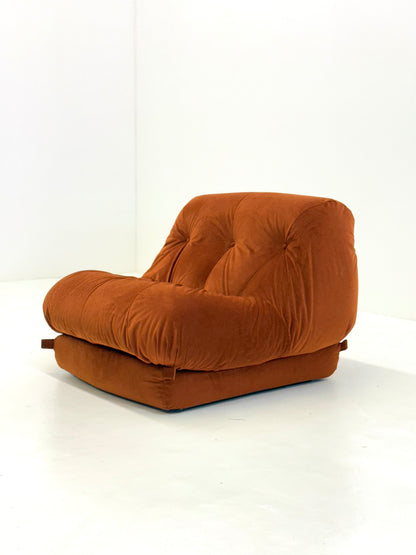 Oranje Nuvolone fauteuil door Rino Maturi voor Mimo Padova