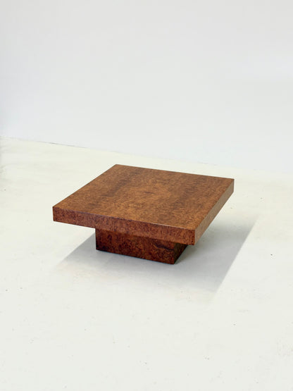 Vierkante salontafel van Fratelli Turri met wortelhout