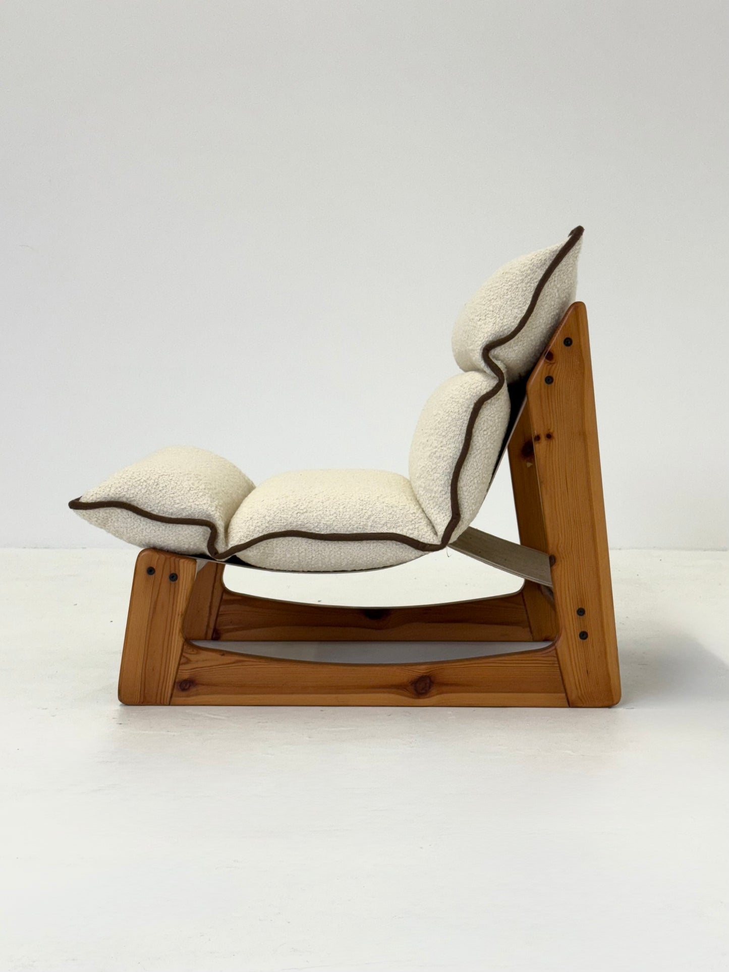 Italiaanse fauteuil van Ibisco in witte bouclé