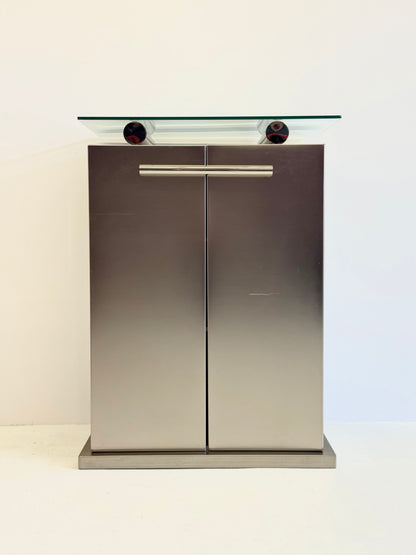 Postmoderne aluminium bar kast van Belgochrom