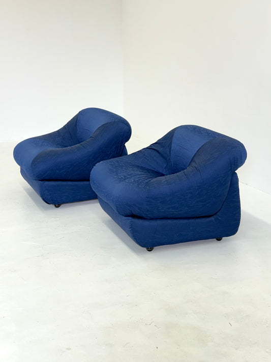 Blauwe Airborne Space Age fauteuils