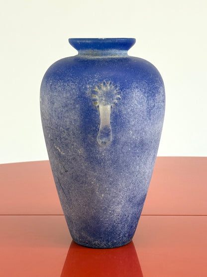 Vintage Murano amfoor vaas kobaltblauw