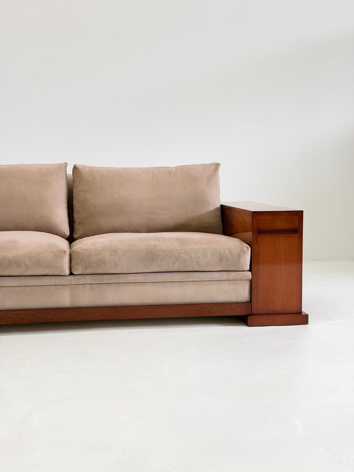 Hugues Chevalier Dominique Sofa in Beige Suède