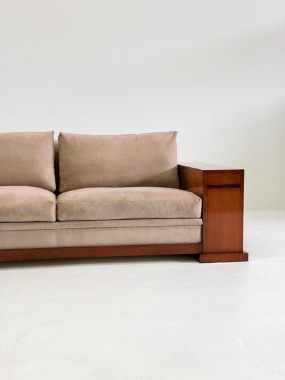 Hugues Chevalier Dominique Sofa in Beige Suède