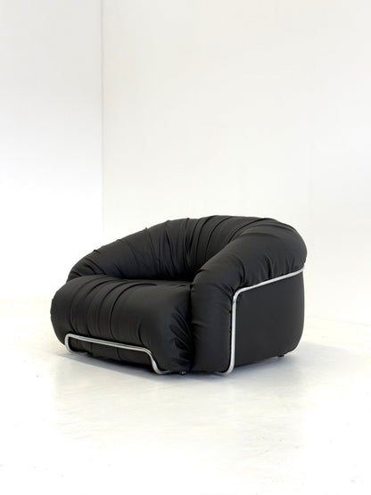 Italiaanse Space Age fauteuils in zwart