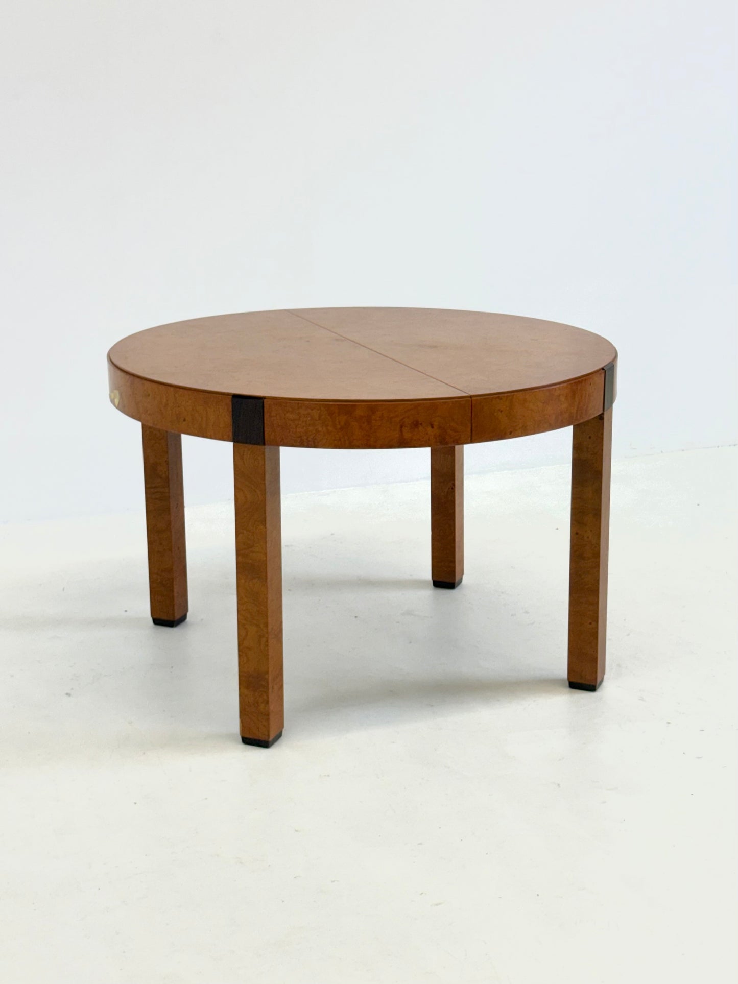 Vintage wortelhouten ronde eettafel van Grange