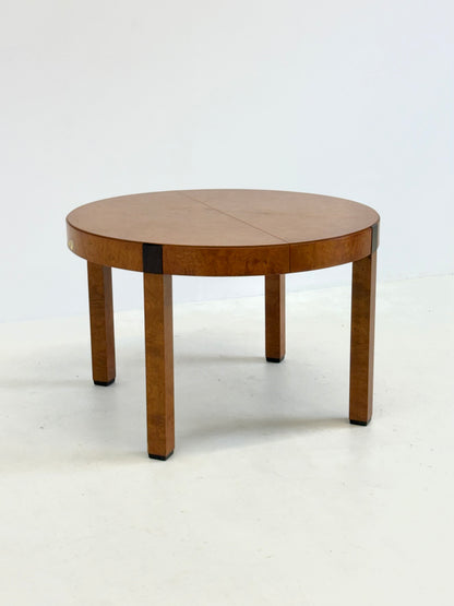 Vintage wortelhouten ronde eettafel van Grange