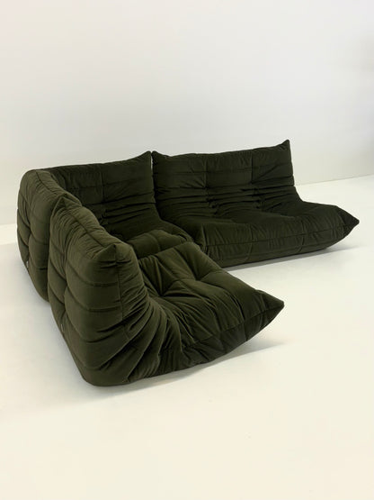 Ligne Roset Togo 1-zits in donkergroen velvet