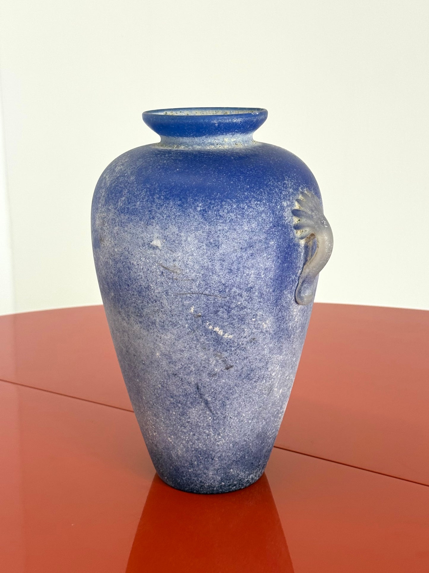 Vintage Murano amfoor vaas kobaltblauw
