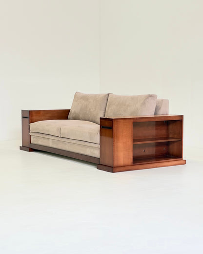 Hugues Chevalier Dominique Sofa in Beige Suède