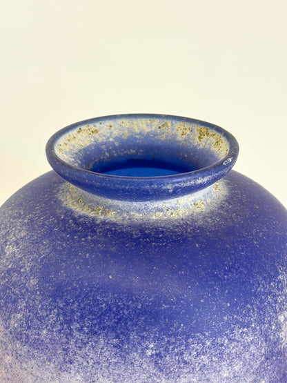 Vintage Murano amfoor vaas kobaltblauw